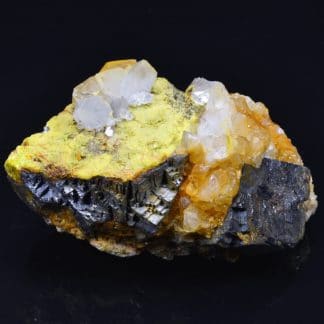 Galène, pyromorphite, wulfénite, L'Argentolle, Saône et Loire, France.