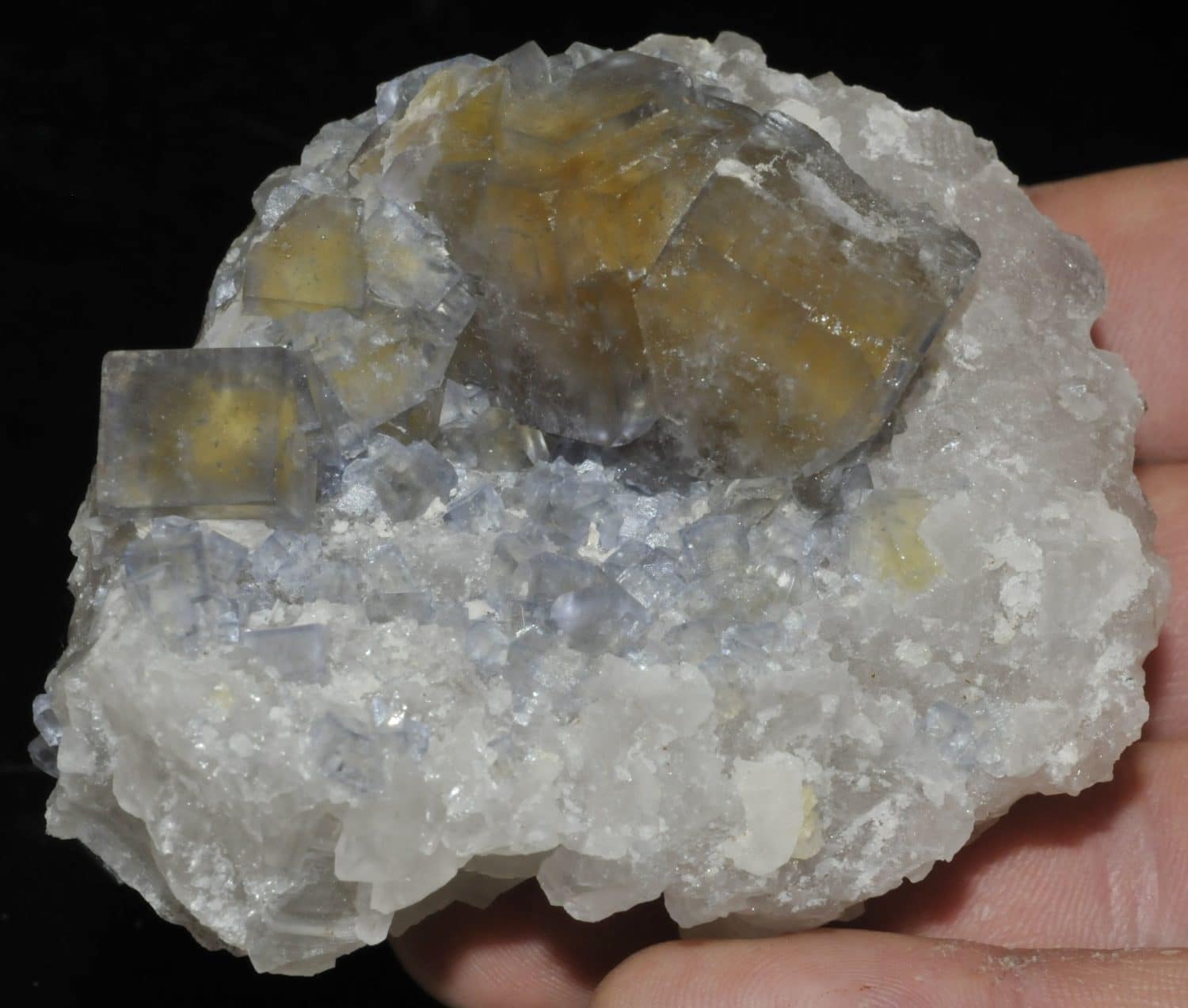 Fluorite crystals with phantoms from the mine of the Burc (Burg, Tarn, France)