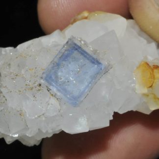 Blue fluorite and quartz from the mine of the Burc (at the Burg, Tarn, France)