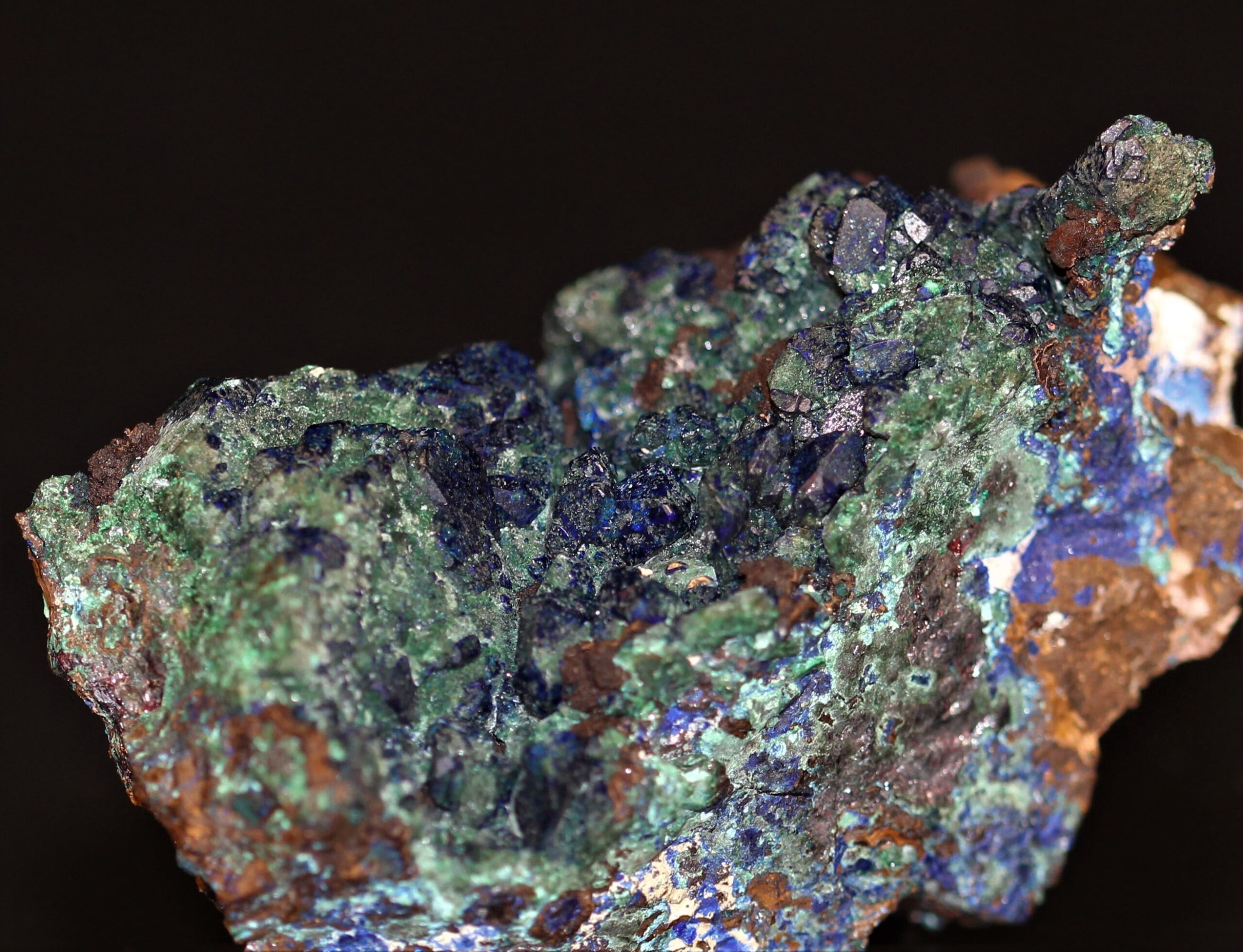 Azurite et malachite, ex-collection de l'académie de Philadelphie, Chessy-les-Mines.