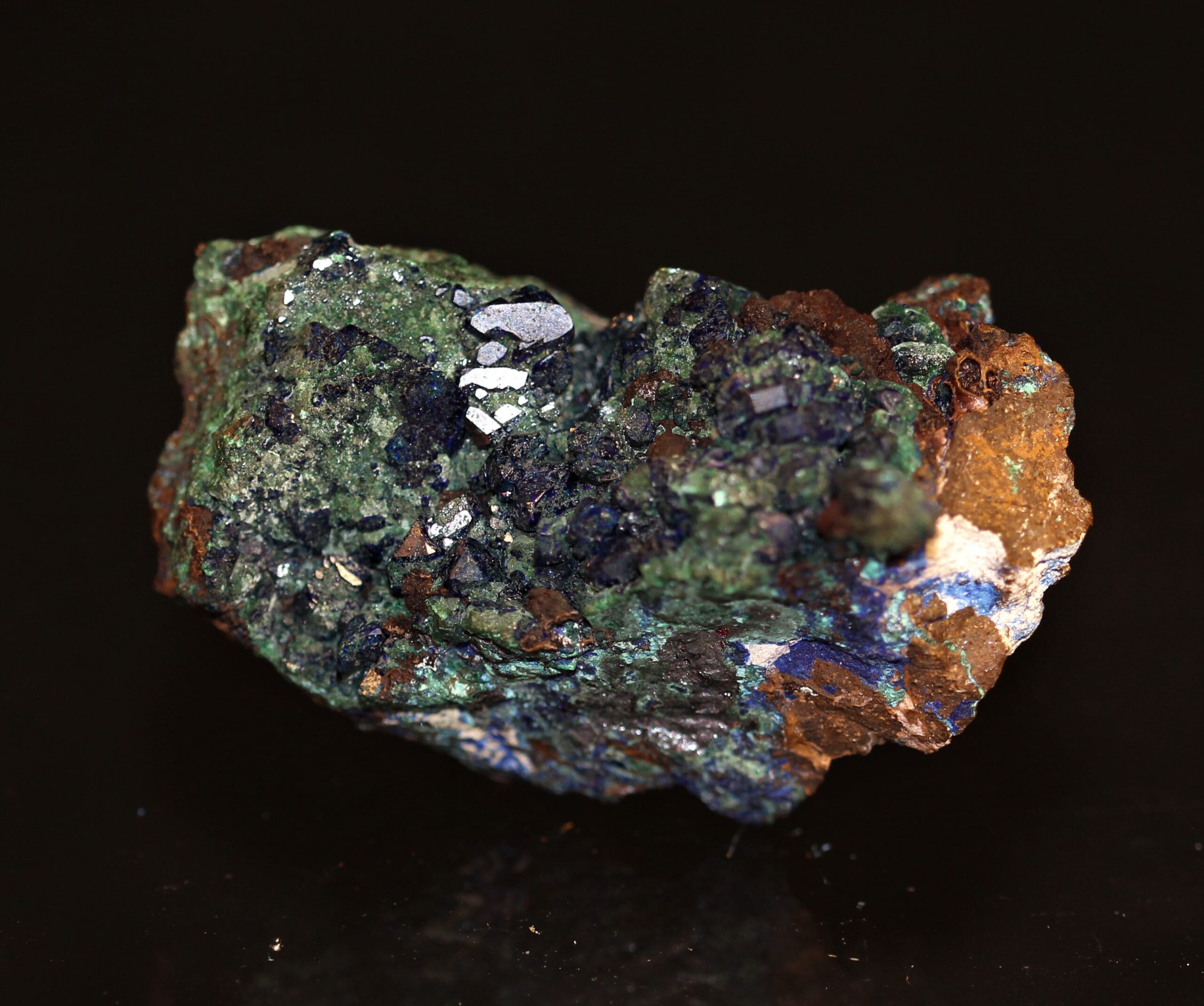 Azurite et malachite, ex-collection de l'académie de Philadelphie, Chessy-les-Mines.