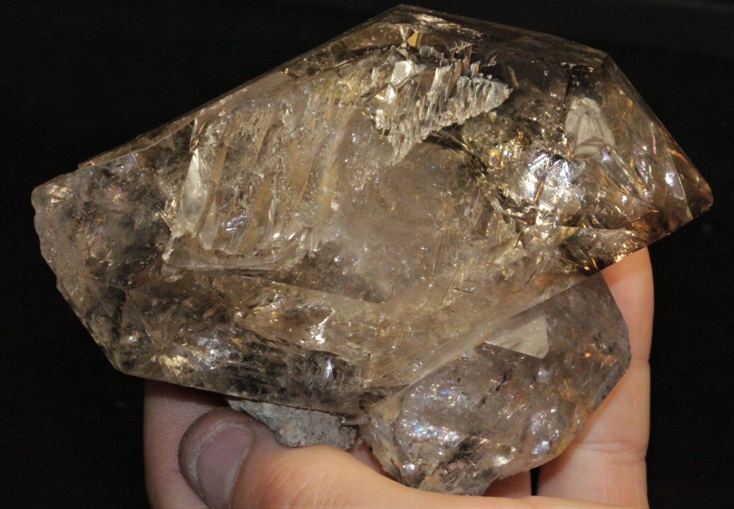 Cristal de quartz fumé, Herkimer, USA.