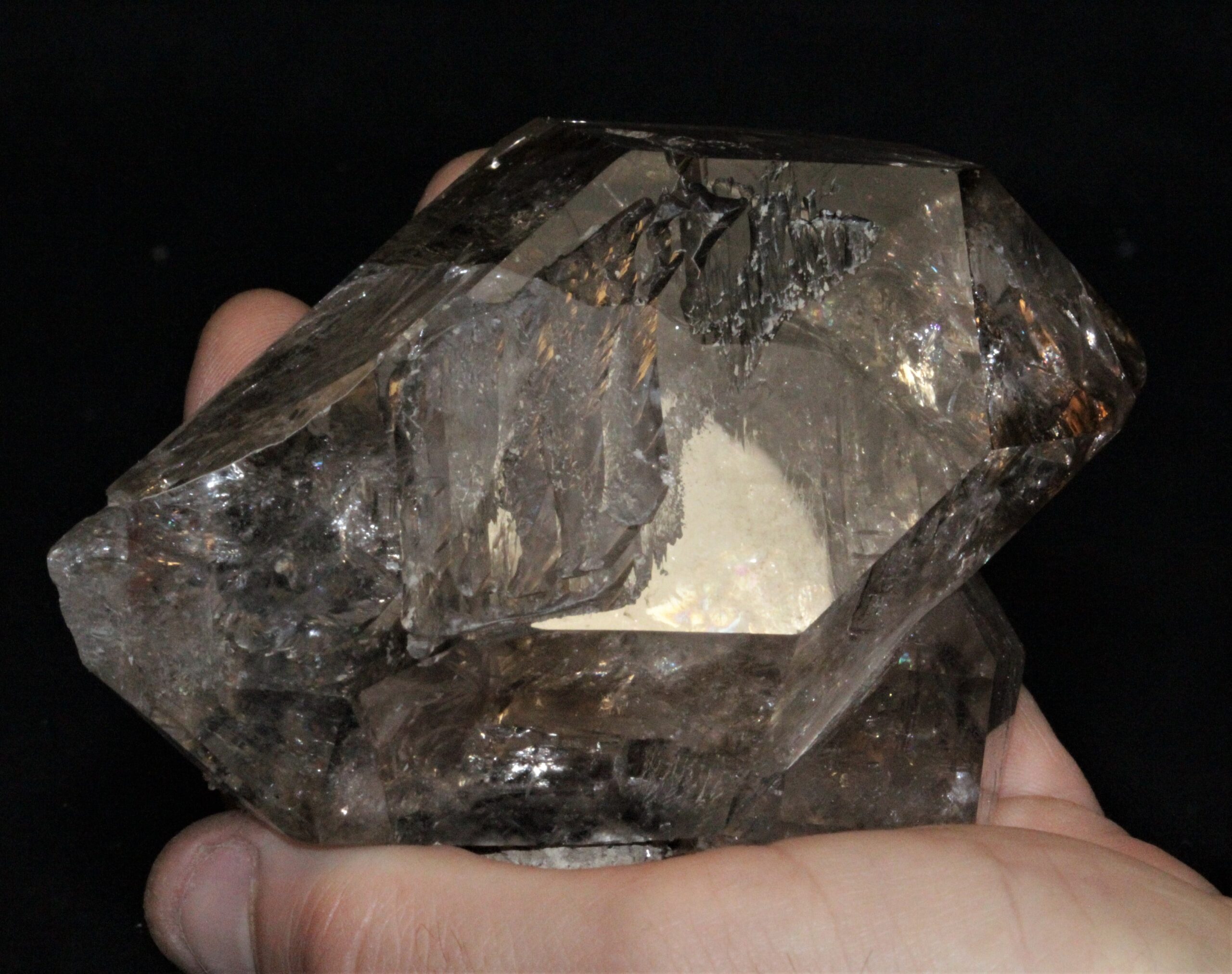 Cristal de quartz fumé, Herkimer, USA.
