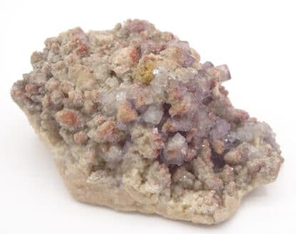 Fluorite violette sur calcite, carrière d'Artenberg, Steinach, Allemagne.