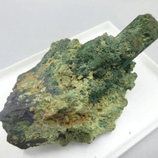 Azurite pseudomorphosée en malachite, Tsumeb, Namibie.