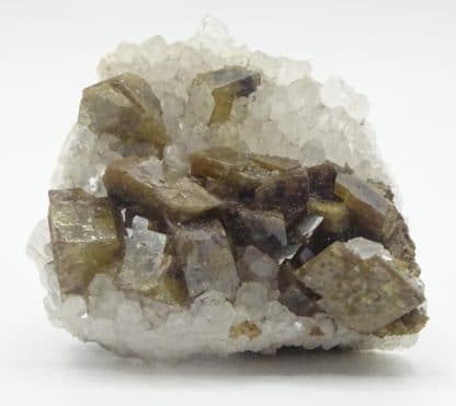 Sidérite sur quartz de Neudorf, Saxe, Allemagne.