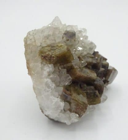 Sidérite sur quartz de Neudorf, Saxe, Allemagne.