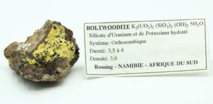 Boltwoodite, mine de Rössing, Arandis, Erongo, Namibie.