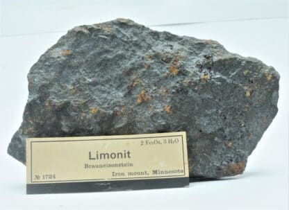 Limonite massive non oxydée, Iron Mount, Minnesota, USA.