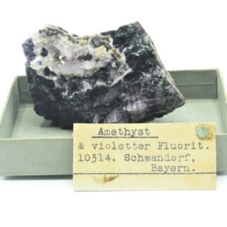 Amethyst & violetter Fluorit (Quartz et Fluorite), Schwandorf, Bayern (Bavière), Allemagne.