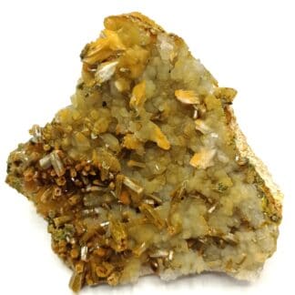 Pyromorphite sur Quartz, Mine des Farges, Ussel, Corrèze, Limousin.