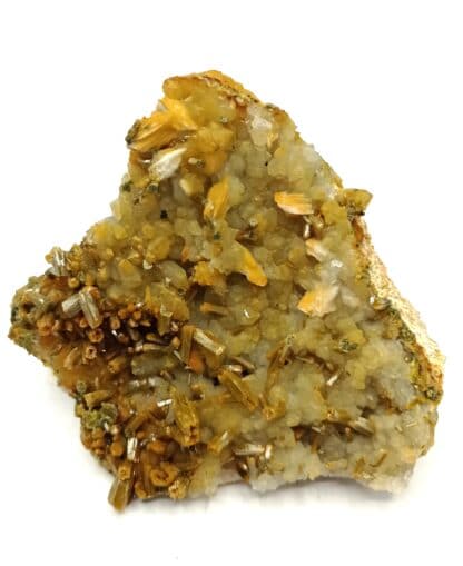 Pyromorphite sur Quartz, Mine des Farges, Ussel, Corrèze, Limousin.