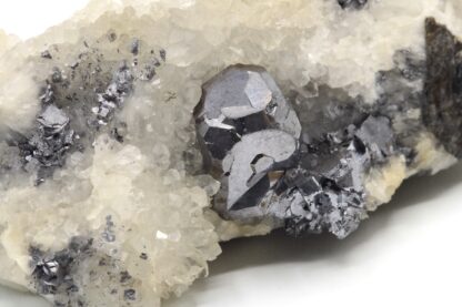 Galène sur quartz de Neudorf, Saxe, Allemagne.