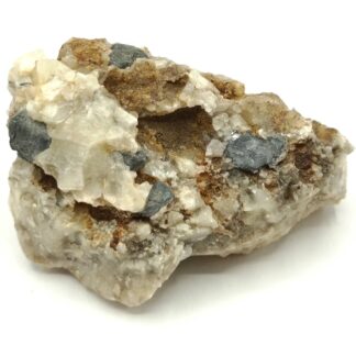 Galène sur Calcite, Chanxhe, Liège, Belgique.