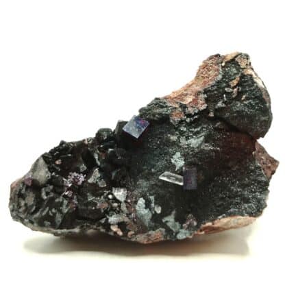 Cuprite sur Goethite, Mine Morenci, Arizona, USA (États-Unis).