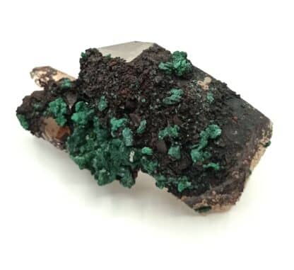 Cristaux de Malachite sur Quartz, Taroudant, Maroc.