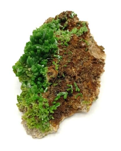 cristaux de pyromorphite verte de la mine des Farges en Corrèze