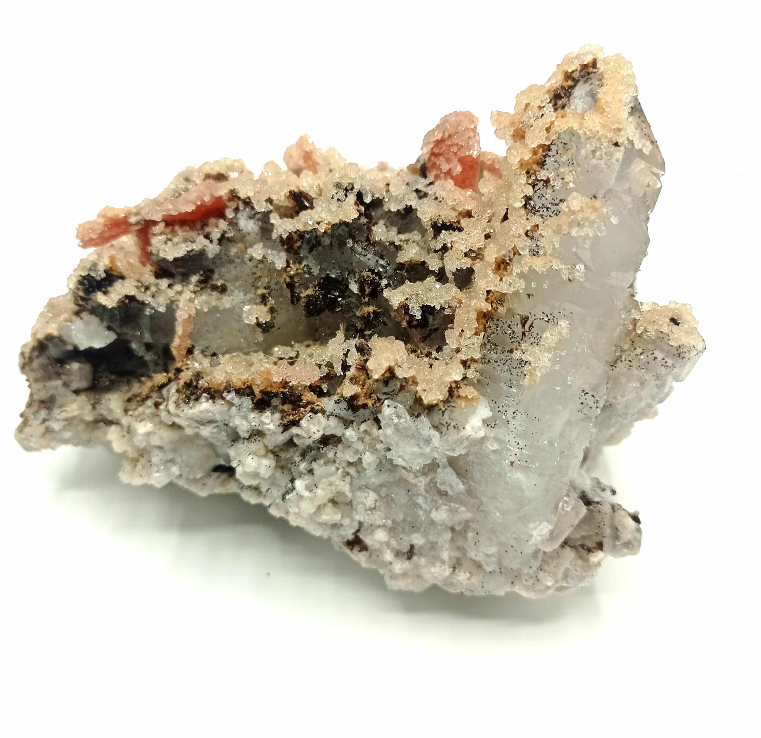 Inésite, Hubeite et Quartz, Hubei, Chine.