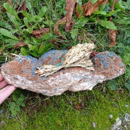 Tétraédrite pseudo en Azurite, et Baryte, Usclas du Bosc, Loiras, Hérault.