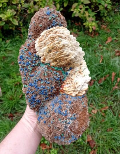 Tétraédrite pseudo en Azurite, et Baryte, Usclas du Bosc, Loiras, Hérault.