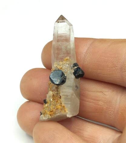 Cassitérite sur Quartz, Schlaggenwald, République Tchèque.