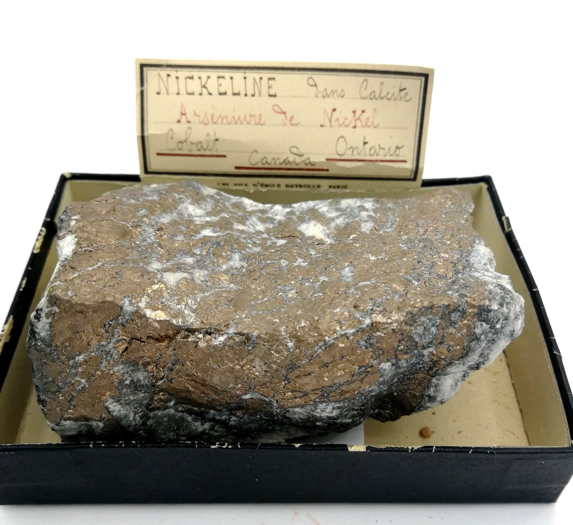 Nickelite in calcite, cobalt, Ontario, Canada.