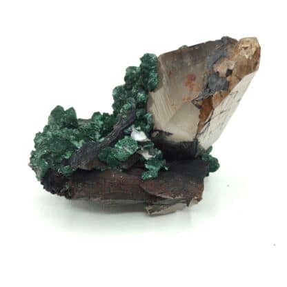 Cristaux de Malachite sur Quartz, Taroudant, Maroc.