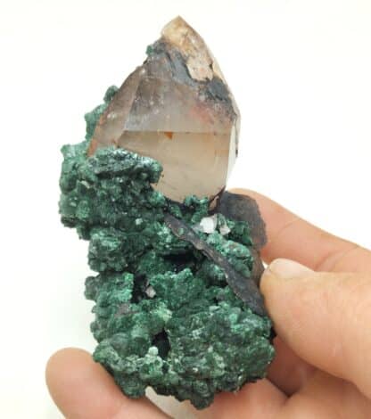 Cristaux de Malachite sur Quartz, Taroudant, Maroc.