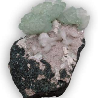 Apophyllite et Stilbite, Pune, Maharashtra, Inde.