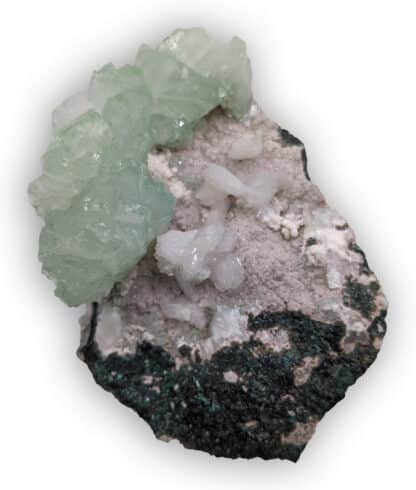 Apophyllite et Stilbite, Pune, Maharashtra, Inde.