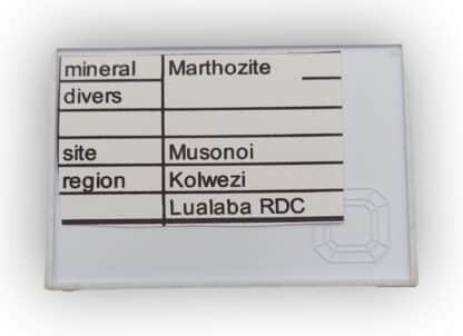 Marthozite, Musonoi, Kolwezi, Katanga, Congo (RDC).