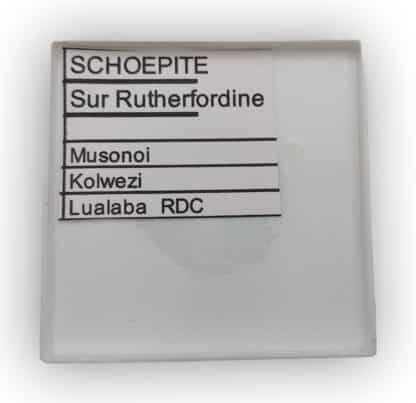 Shoepite et Rutherfordine, Musonoi, Kolwezi, Katanga, Congo (RDC).