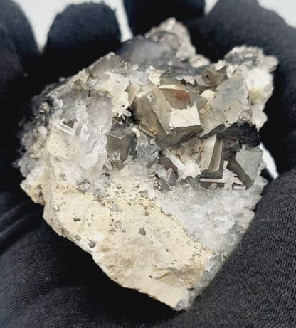 Arsénopyrite, Blende, Calcite et Pyrite, Mexique.