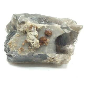 Scheelite sur Quartz fumé, Sauberg, Ehrenfriedersdorf, Saxe, Allemagne.