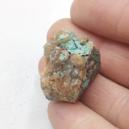 Langite sur Chrysocolle & Malchite, Mollau, Haut-Rhin, Vosges.