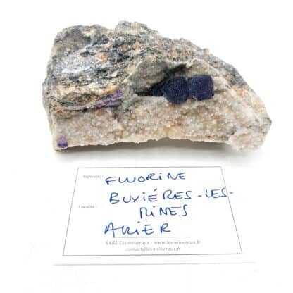 Fluorite violette, Buxières-les-Mines, Allier, Auvergne.