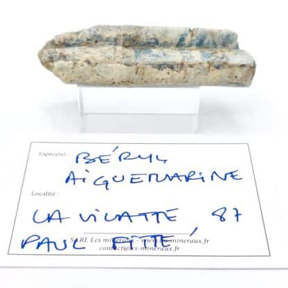 Béryl (aigue-marine), Carrières de la Vilatte, Bellac, Haute-Vienne.