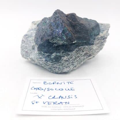Bornite, Chrysocolle, mine du Clausis, Saint-Véran, Hautes-Alpes.
