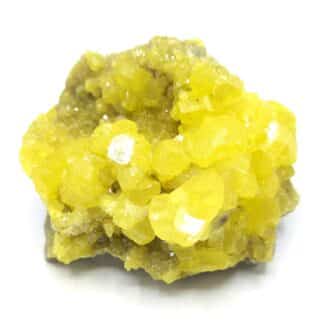 Soufre natif & Aragonite, Sicile, Italie.