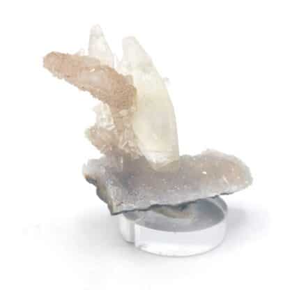 Calcite sur Calcédoine, Poonah, Inde.