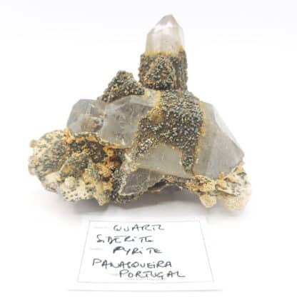 Quartz, Sidérite, Pyrite, Mines de Panasqueira, Portugal.